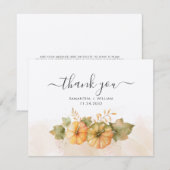 Herfst Pumpkins Leaves Wedding Bedankt Notitiekaartje (Voorkant / Achterkant)