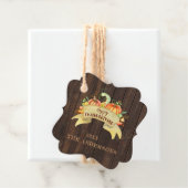 Herfst Pumpkins Leaves Wood Happy Thanksgiving Bedankjes Labels (In situ)