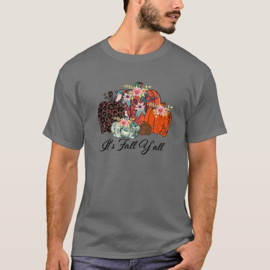 Herfst Pumpkins Leopard Het is Herfst Y'all Leopar T-shirt (Voorkant)