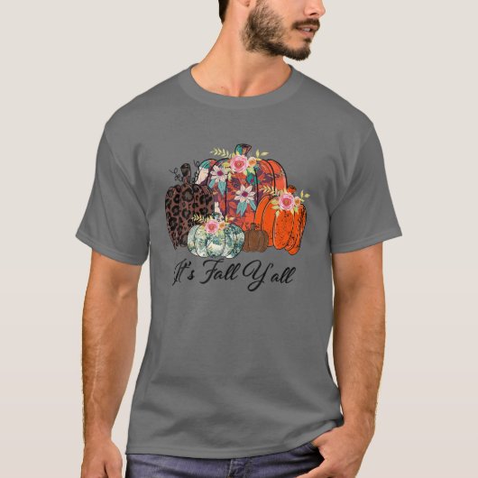Herfst Pumpkins Leopard Het is Herfst Y'all Leopar T-shirt (Voorkant)