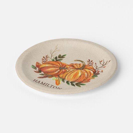 Herfst Pumpkins Papieren Bordje (Gekanteld)