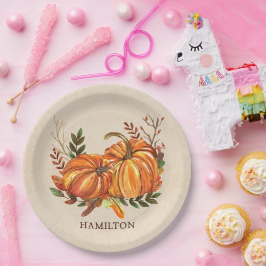 Herfst Pumpkins Papieren Bordje (Feest)