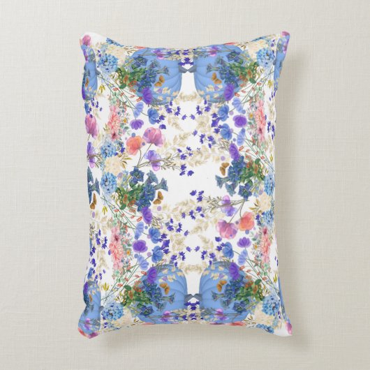 Herfst Pumpkins Pastel Blue Botanical Flora Nurser Accent Kussen (Voorkant(Verticaal))