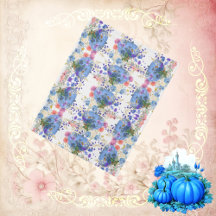 Herfst Pumpkins Pastel Blue Botanical Floral