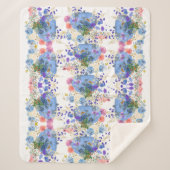 Herfst Pumpkins Pastel Blue Botanical Floral Sherpa Deken (Voorkant)