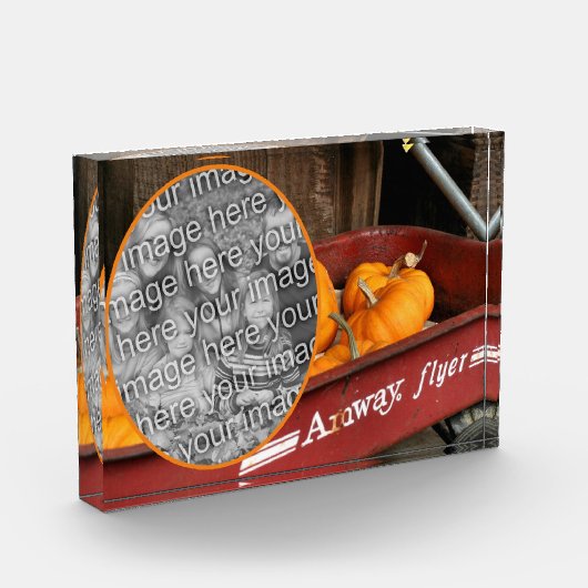 Herfst Pumpkins Red Wagon Uw eigen toevoegen Fotoblokken (Links)