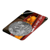 Herfst Pumpkins Red Wagon Uw foto toevoegen Magneet (Linkerzijde)