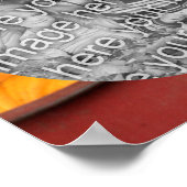 Herfst Pumpkins Red Wagon Uw foto toevoegen Poster (Hoek)