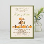 Herfst Pumpkins Rehearsal Dinner Invitation Kaart (Staand voorkant)