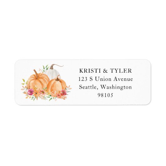 Herfst Pumpkins Return Address Labels (Voorkant)