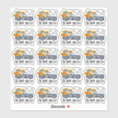 Herfst Pumpkins Sunflower Pickup Truck Hartelijk d Sticker (Vel)