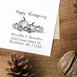  Herfst Pumpkins Thanksgiving Return Address Zelfinktende Stempel