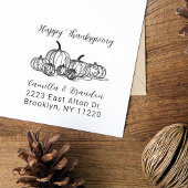 Herfst Pumpkins Thanksgiving Return Address Zelfinktende Stempel