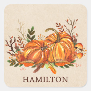 Herfst Pumpkins Vierkante Sticker