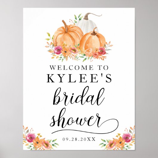 Herfst Pumpkins Vrijgezellenfeest WelkomstPoster Poster (Voorkant)