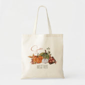 Herfst Pumpkins Waterverf Autumn Leaves en Floral Tote Bag (Voorkant)