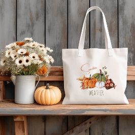 Herfst Pumpkins Waterverf Autumn Leaves en Floral Tote Bag