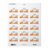 Herfst Pumpkins Waterverf  herfst Etiket (Full Sheet)
