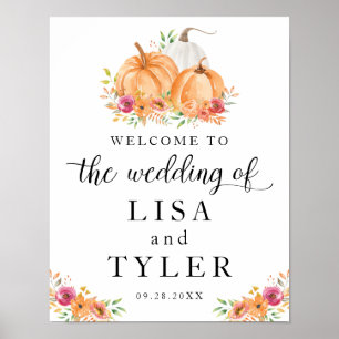 Herfst Pumpkins Wedding Welcome Poster