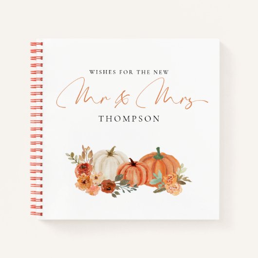Herfst Pumpkins wenst de heer Guest Book Notitieboek (Voorkant)