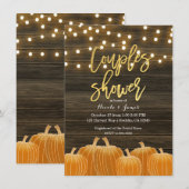 Herfst Pumpkins Wood Licht Gold Couple's Shower Kaart (Voorkant / Achterkant)