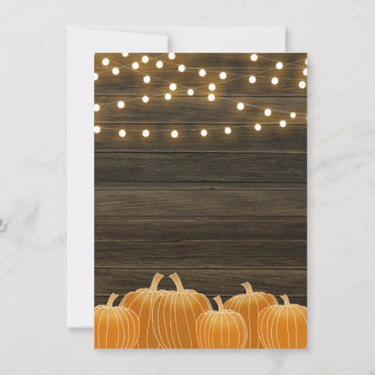 Herfst Pumpkins Wood Licht Gold Couple's Shower Kaart (Achterkant)