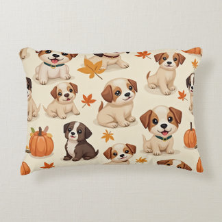 "Herfst Puppies Decoratief Kussen" Accent Kussen