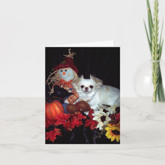 Herfst Puppy Card Feestdagen Kaart (Voorkant)