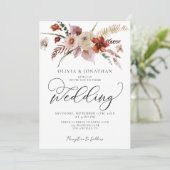 Herfst QR-code alles in één bloemenbudget bruiloft Kaart (Staand voorkant)