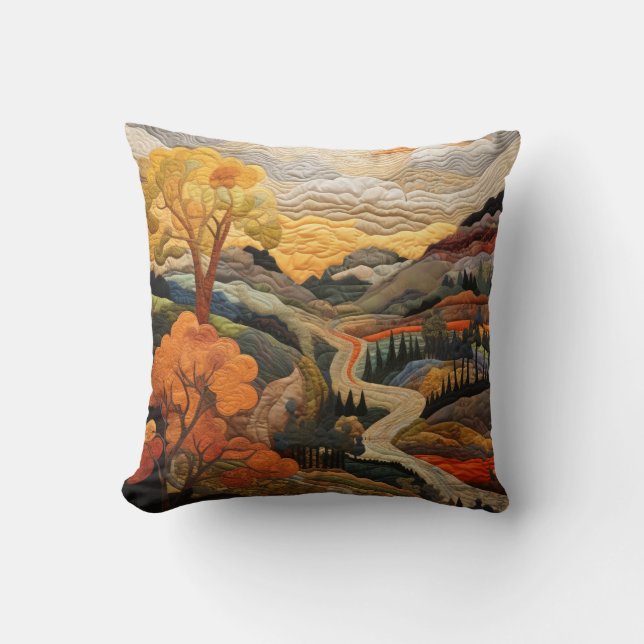 Herfst Quilt Sierkussen (Voorkant)