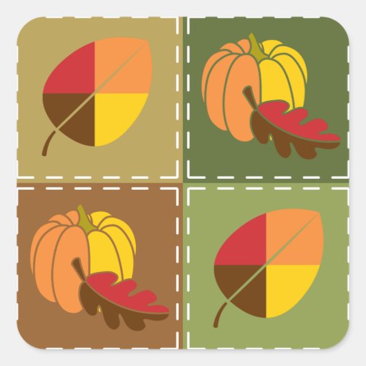 Herfst Quilt Sticker (Voorkant)
