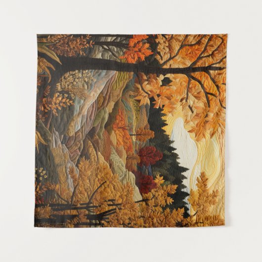 Herfst Quilt Tapestry Wandkleed (Voorkant (horizontaal))