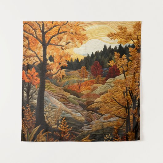 Herfst Quilt Tapestry Wandkleed (Voorkant)