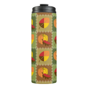 Herfst Quilt Thermische Bekercilinder Thermosbeker