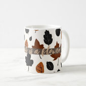 Herfst Quote laat patroon tekst Mok (Voorkant rechts)