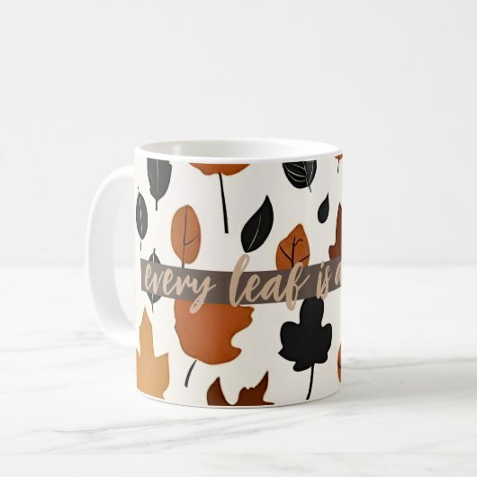 Herfst Quote laat patroon  tekst Mok (Voorkant links)