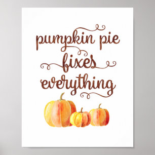 Herfst Quote Pumpkin Pie Fixes Alles Typografie Poster