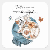 Herfst Quote Vierkante Sticker (Voorkant)