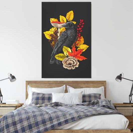 Herfst raaf 2 canvas afdruk (Insitu (Slaapkamer))