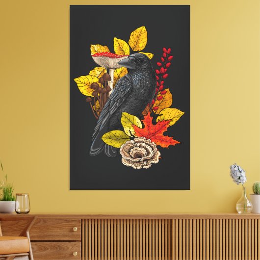 Herfst raaf 2 canvas afdruk (Insitu (Woonkamer))