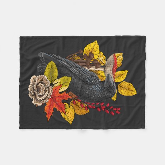 Herfst raaf 2 fleece deken (Voorkant (Horizontaal))
