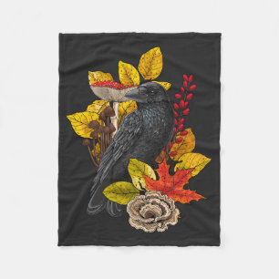 Herfst raaf 2 fleece deken