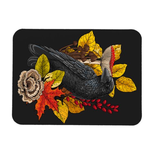 Herfst raaf 2 magneet (Horizontaal)