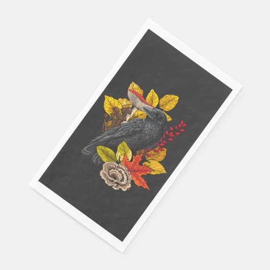 Herfst raaf 2 servet (Hoek)