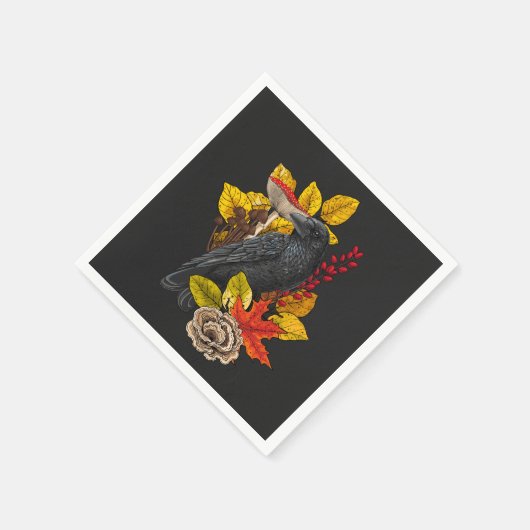 Herfst raaf 2 servet (Hoek)