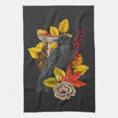 Herfst raaf 2 theedoek (Verticaal)