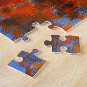 Herfst raam met wijn en dessert legpuzzel (Zijkant)