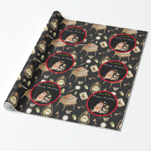Herfst Raccoon Aanpassen Tekst en Kleur Cadeaupapier