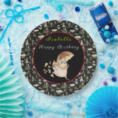 Herfst Raccoon past Tekst en Kleur aan Papieren Bordje (Feest)