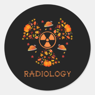 Herfst Radiologie T-shirt Thanksgiving Radioloog X Ronde Sticker